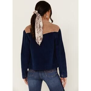 Idyllwind Women Oak Hill Corduroy Color Block, Blue tan, western trucker jacket